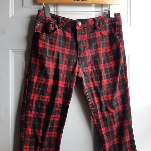 Hot Topic Denim - Red Plaid Jeans